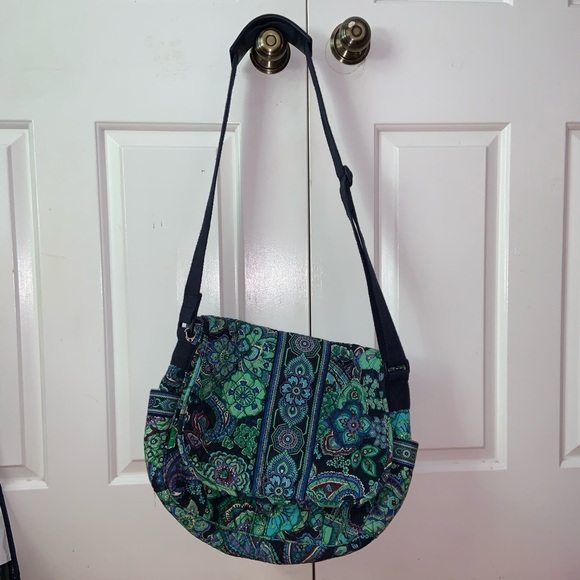 Vera Bradley Handbags - Vera Bradley Blue/Green Messenger Bag